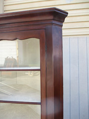 63376 Antique Primitive Pine Country Corner China Cabinet 2 Piece