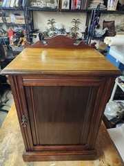 Antique 19th c Wooden Canmode Chamber Cabinet Primitive Walnut Potty Cupboard