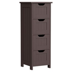 Floor Bathroom Storage Cabinet with Slide Out Drawers for Living Room Brown