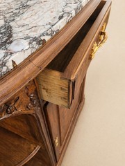 Exceptional French Art Deco walnut marble cabinet
