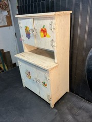 Vintage 1930s Children’s Wood Hoosier Kitchen Cabinet Hutch Salesman Sample