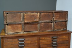 Antique Apothecary Cabinet White Porcelain Knobs vintage spice rack wood drawer