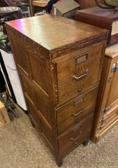 Beautiful Antique Paneled Oak File Cabinet Globe Sectional Stacking Cabinet 51″H