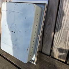 Vintage Industrial Chrome Metal Recessed Mirror Medicine Cabinet