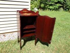 Vintage French Vernis Martin Style Hand Painted Music Cabinet Record Stand