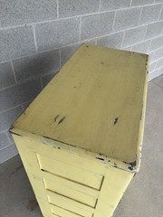 N. SNELLENBURG & CO. PHILADELPHIA ANTIQUE OAK PAINTED ICE BOX