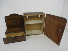 Art Deco Kitchen Apothecary Medicine Wall Bathroom Cabinet Wood Mirror letter bo