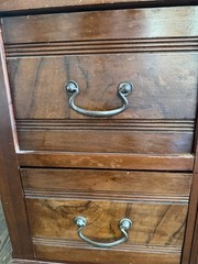 19th century Antique Oak Wood Wash stand (cabinet) with Marble top