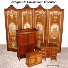 Rare Antique French Napoleon Era 33.5″ Table Cabinet, Empire Style & Bronze