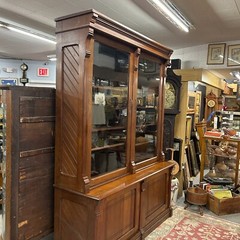 Incredible Eastlake Two Piece Antique Paine’s Furniture Breakfront Cabinet