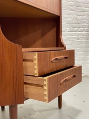 Mid Century Modern Rosewood Corner Bookcase / Bar Cabinet, Made in Denmark 1960s