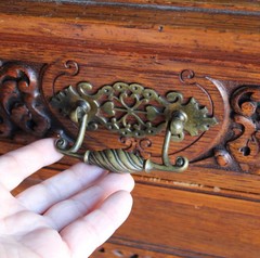 Antique Highly Carved Victorian Oak Sideboard – original finish