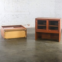 Scandinavian Modern Teak 2 Piece Display Cabinet or Bookcase Made in Denmark