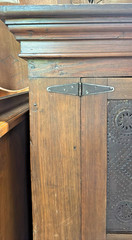 Antique Pie Safe Cabinet With Distinctive Design Stamped In Metal