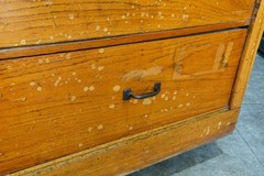 Antique Flat File Wood Apothecary Cabinet Store Counter Kitchen Island Vintage