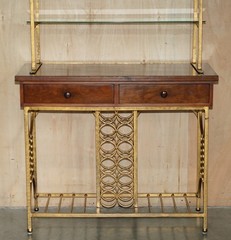 STUNNING AMERICAN MID CENTURY MODERN CIRCA 1960’S MAHOGANY & BRASS DRY BAR