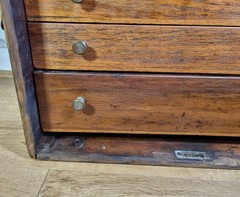 Large Vintage Collector Cabinet Table Top Drawers Engineer Watchmaker Tool Chest