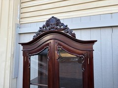 67366 Solid Mahogany Hand Made Curio China Cabinet with Drawer