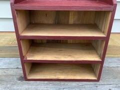 Vintage Handmade 3 Drawer Spice Or Apothecary Cabinet Red Paint