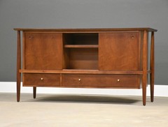 Refinished Walnut 56” Sideboard Credenza by Mt. Airy Finished Back