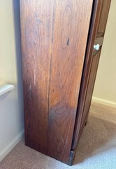 1970s-90s Dark Pine Wood, Jelly Cupboard & Tie Valet, 83″ Tall