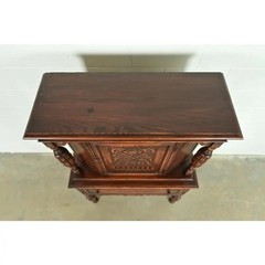 Berkey & Gay Style Antique English Jacobean Carved Oak Bar Cabinet, Circa 1920s