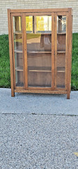 Mission Arts & crafts antique Oak China display Cabinet