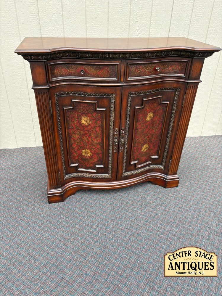 67704 Elegant Traditional Wood Storage Cabinet with Decorative Panels