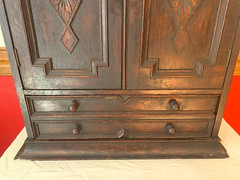 ANTIQUE 1800’s ENGLISH OAK CABINET APOTHECARY TOBACCO CUPBOARD – Local Pickup NC