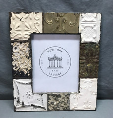 Decorative Salvaged 8×10 Tin Ceiling 3″ Patchwork Metal Picture Frame Old 50-25B