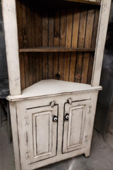 Handmade vintage style corner hutch/ primitive corner hutch