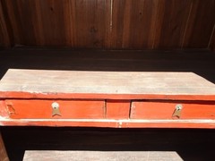 70″ Tall Ant. Chinese Asian Red Lacquer Butterfly Cabinet Wedding Storage Chest