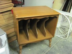 Vintage Mid Century Modern Wood LP Record Player Album Cabinet Table