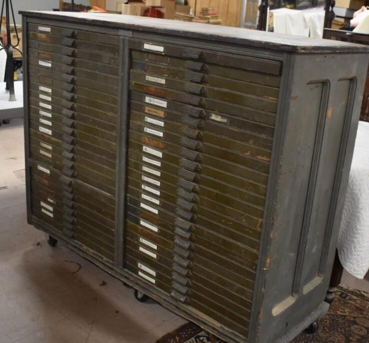 Antique Scarce Hamilton Printer’s Type Cabinet With 50 Drawers!!! Super Nice