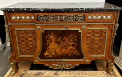 European Bronze/inlaid commode. Price for single commode