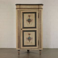 Pair Antique Corner Cabinets Piacenza Italy 18th Century 4 Shelves Certified