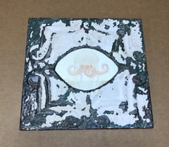 VTG Shabby 11″ Sq. Photo 4×6 Oval Tin Ceiling Shabby Picture Frame Old 626-26B