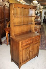 English Oak Wood Brothers Cabinet / Welsh Cabinet / Display Plate Rack