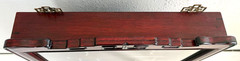 Mid 20th-C Carved Rosewood Greek Key Wall Mounted Curio Display Cabinet
