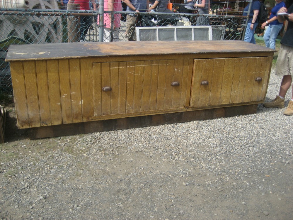 c1850-0 country store COUNTER GORGEOUS grain paint MASSIVE drawers 9′ 11″ x 33″H