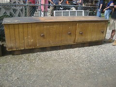 c1850-0 country store COUNTER GORGEOUS grain paint MASSIVE drawers 9′ 11″ x 33″H