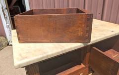 Antique Marble Top Barbers Cabinet Quarter Sawn Oak 1900s Era