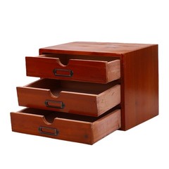 2-Stackable Apothecary Cabinet 3 Drawer Desk Organizer Vintage Library