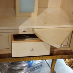 Unique Rosewood and Maple Tuxedo Bar Cabinet with LED lighting