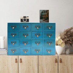 16 Drawers Apothecary Cabinet Library Card Catalog Cabinet Tabletop Vintage Apot