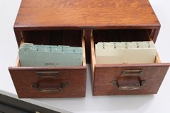 FINEST ANTIQUE TIGER OAK CARD CATALOG WOOD QUARTERSAWN LIBRARY CABINET BRASS
