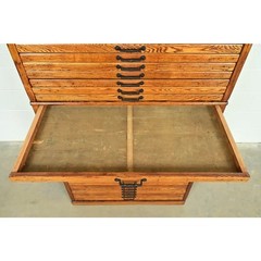 Antique Arts & Crafts Oak Flat File Cabinet by Hamilton, Circa 1900