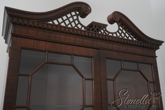71046: HENREDON Chippendale Style 2 Door Mahogany Curio Cabinet