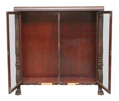Empire Style Wood Claw Foot Enclosed Cabinet