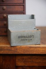 Vintage Howards Photo Lab wood Camera Film Tool box Cubby Antique Desk Organizer